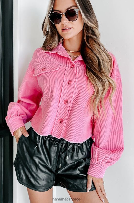 rosa NanaMacs daglige affirmasjoner beskåret cordfløyel shacket 402NJ03648