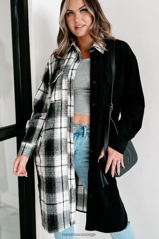 svart NanaMacs Jeg kan ikke bestemme to tone shacket 402NJ03659