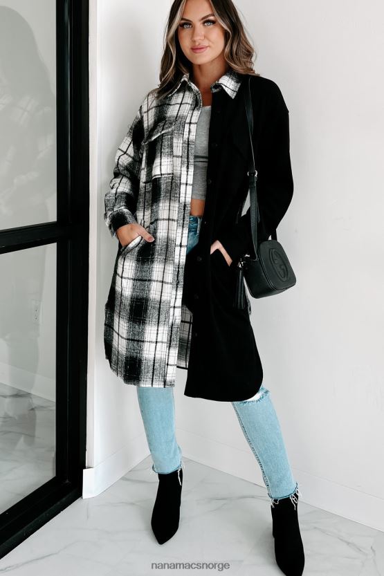 svart NanaMacs Jeg kan ikke bestemme to tone shacket 402NJ03659