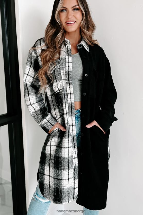 svart NanaMacs Jeg kan ikke bestemme to tone shacket 402NJ03659