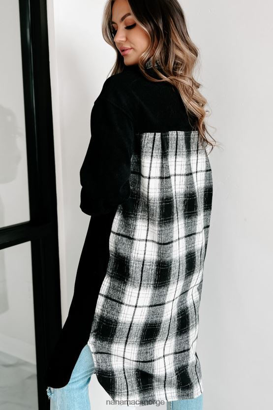 svart NanaMacs Jeg kan ikke bestemme to tone shacket 402NJ03659