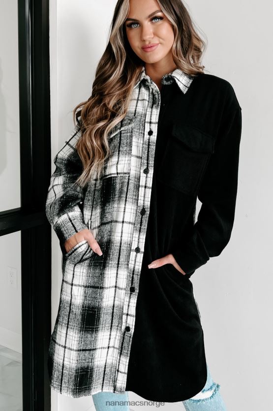 svart NanaMacs Jeg kan ikke bestemme to tone shacket 402NJ03659