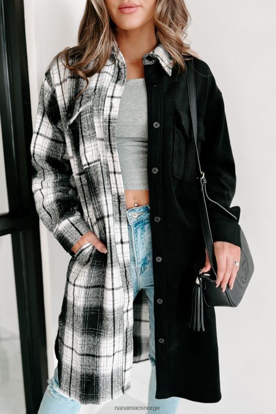 svart NanaMacs Jeg kan ikke bestemme to tone shacket 402NJ03659