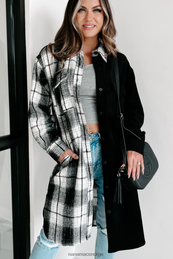 svart NanaMacs Jeg kan ikke bestemme to tone shacket 402NJ03659