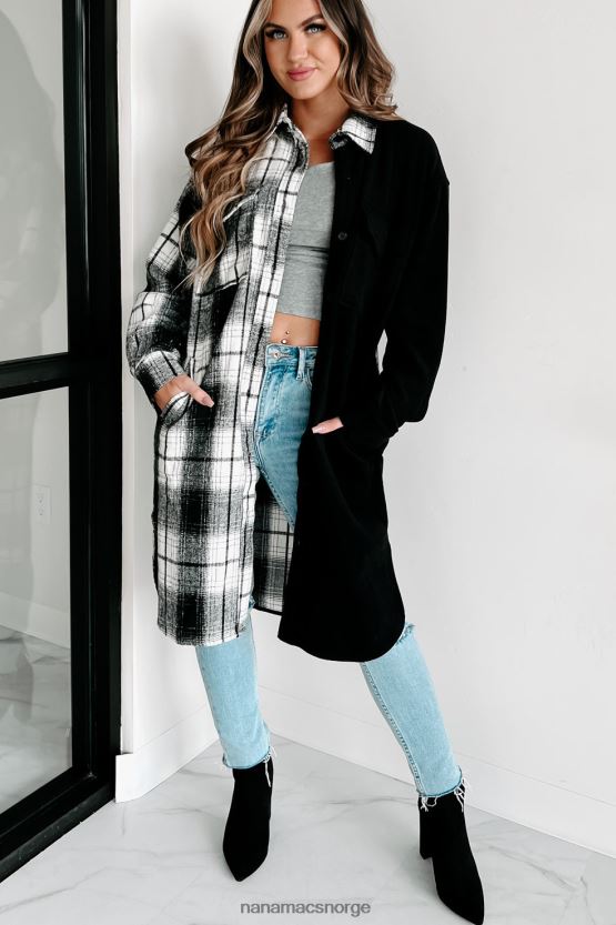 svart NanaMacs Jeg kan ikke bestemme to tone shacket 402NJ03659