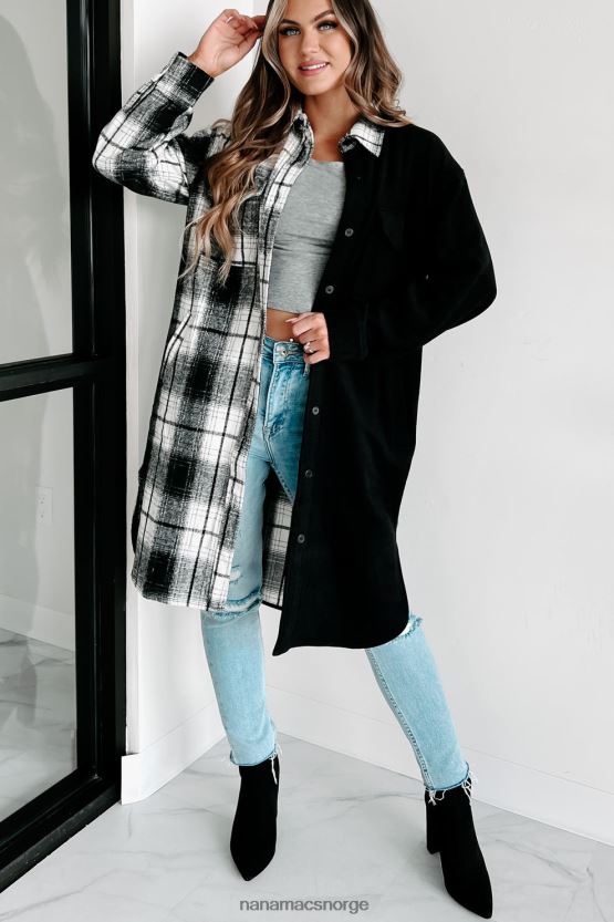 svart NanaMacs Jeg kan ikke bestemme to tone shacket 402NJ03659