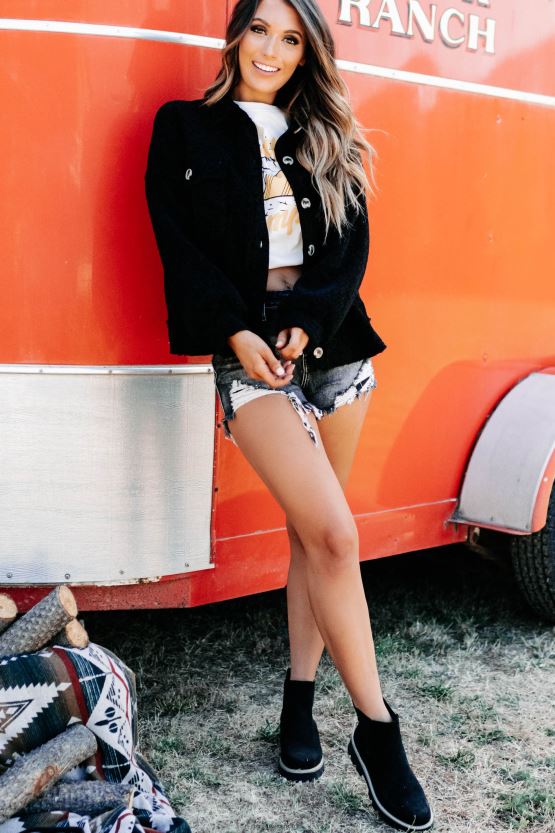 svart NanaMacs alle mine grunner chenille shacket 402NJ03713