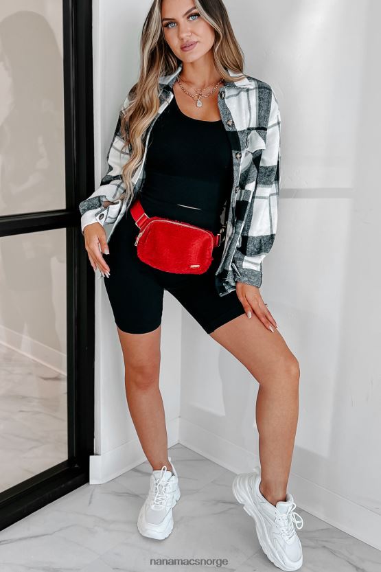 svart NanaMacs kort på tålmodighet rutete shacket 402NJ01765