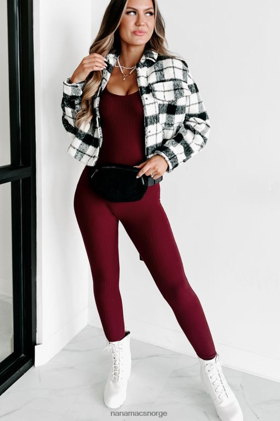 svart hvit NanaMacs sade pledd shacket 402NJ03673