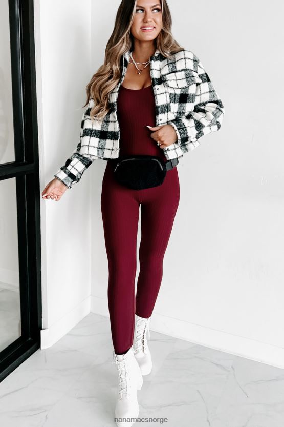 svart hvit NanaMacs sade pledd shacket 402NJ03673