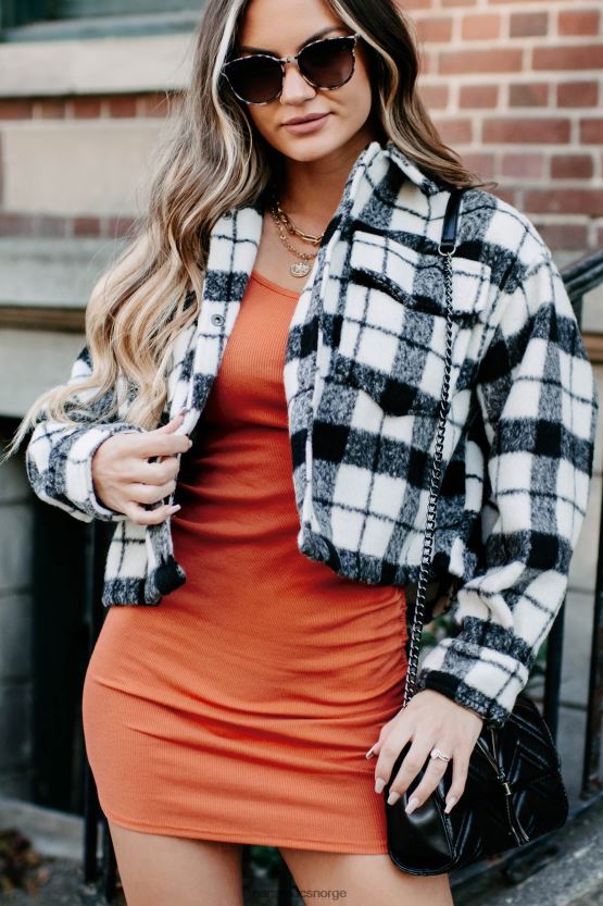 svart hvit NanaMacs sade pledd shacket 402NJ03673