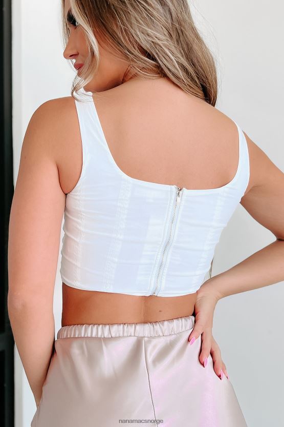 hvit NanaMacs fantastisk utsikt firkantet hals crop tank 402NJ0493