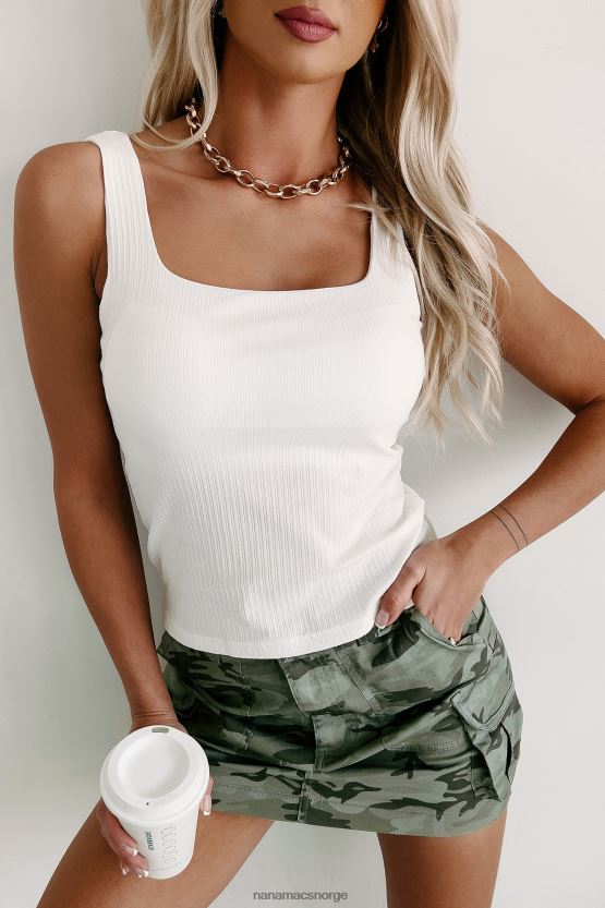 hvit NanaMacs keep it easy brami tanktop med firkantet hals 402NJ0542