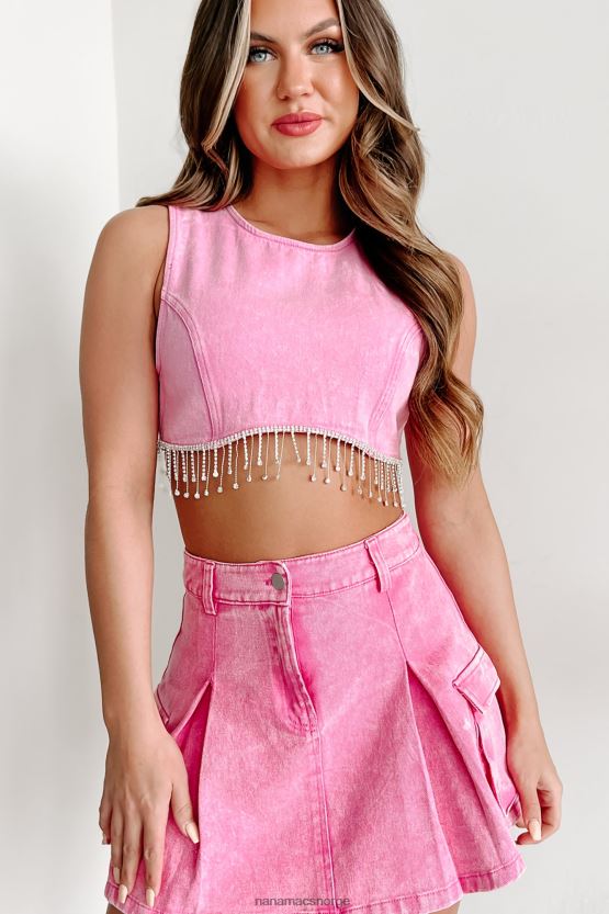 rosa NanaMacs holder deg vill rhinestone trim tank topp 402NJ097