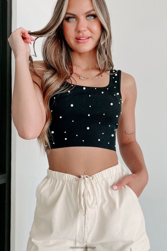 svart NanaMacs sjeldenhet verdt perlestrikket tanktopp 402NJ01122