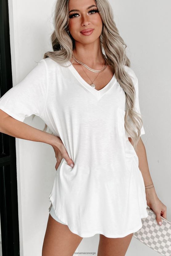 elfenbein NanaMacs T-skjorte med v-hals 402NJ0620