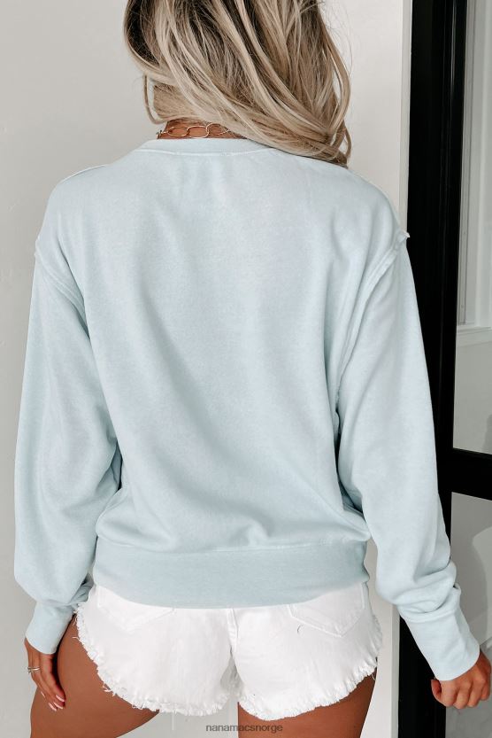 arktisk blå NanaMacs genser med rå sømdetaljer 402NJ0555