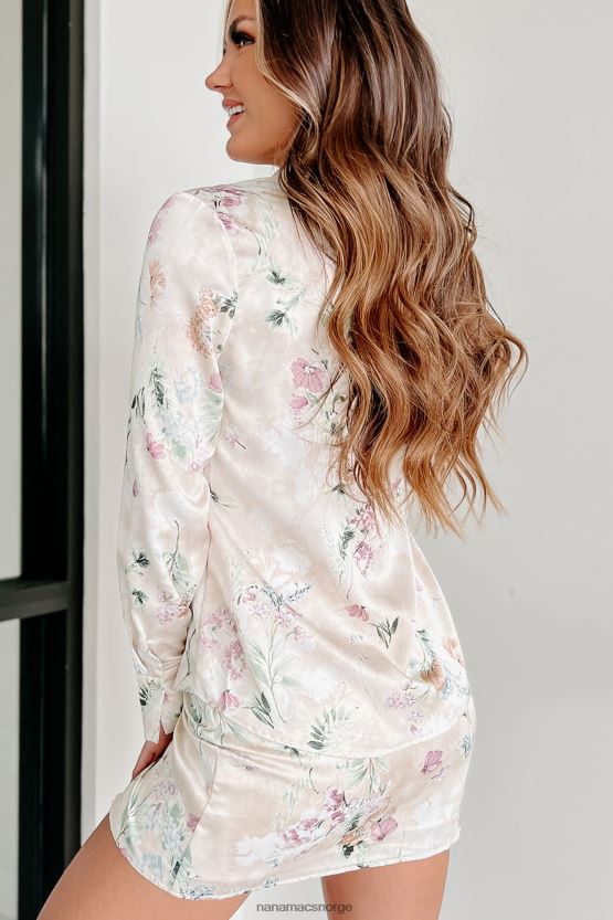 beige NanaMacs tilhører meg floral knapp foran topp 402NJ0819