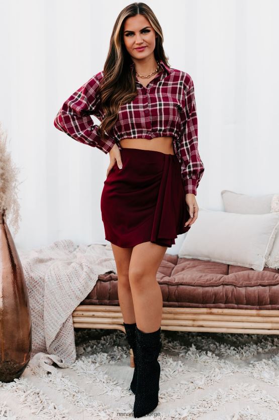 burgunder NanaMacs whisky river snøring nedskåren knapp-down 402NJ0986