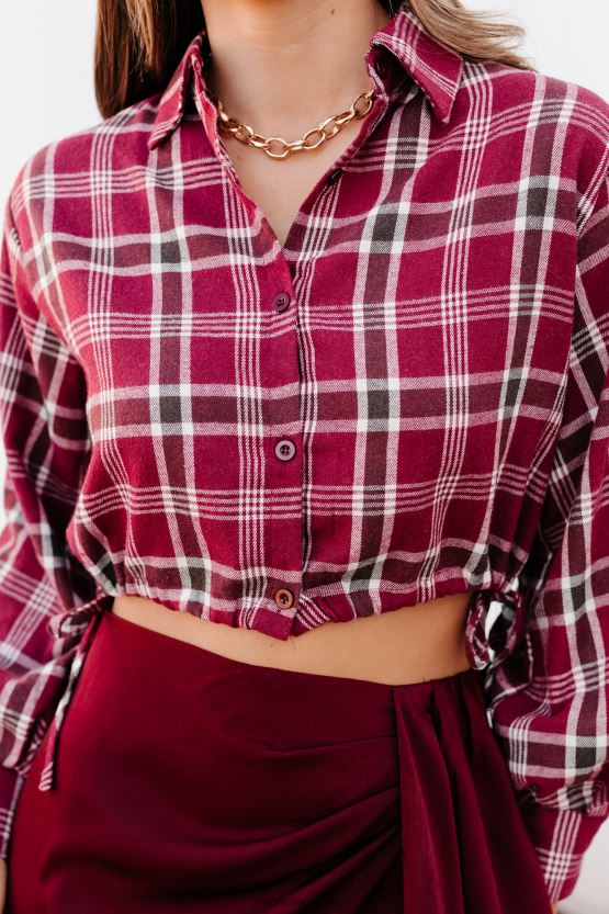 burgunder NanaMacs whisky river snøring nedskåren knapp-down 402NJ0986