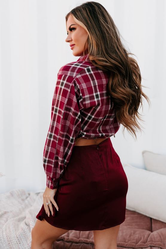 burgunder NanaMacs whisky river snøring nedskåren knapp-down 402NJ0986