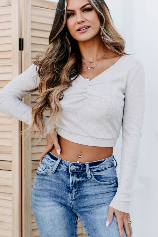 havregryn NanaMacs sammenflettet rynket langermet topp 402NJ0934