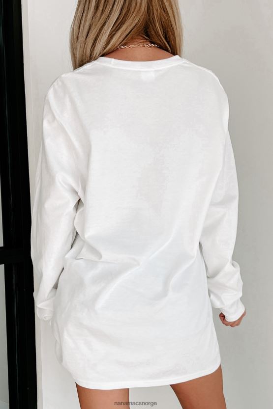 hvit NanaMacs enkel langermet topp 402NJ0669