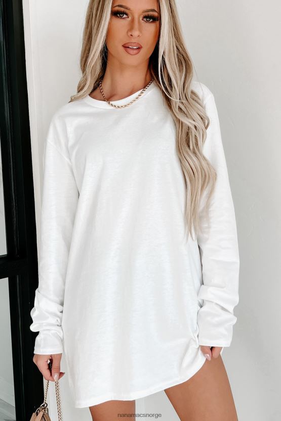 hvit NanaMacs enkel langermet topp 402NJ0669