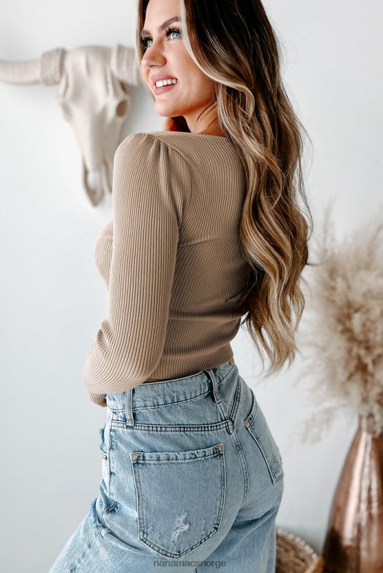 kaki NanaMacs rumor mill ribbet langermet topp 402NJ0716