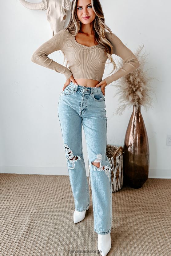 kaki NanaMacs rumor mill ribbet langermet topp 402NJ0716