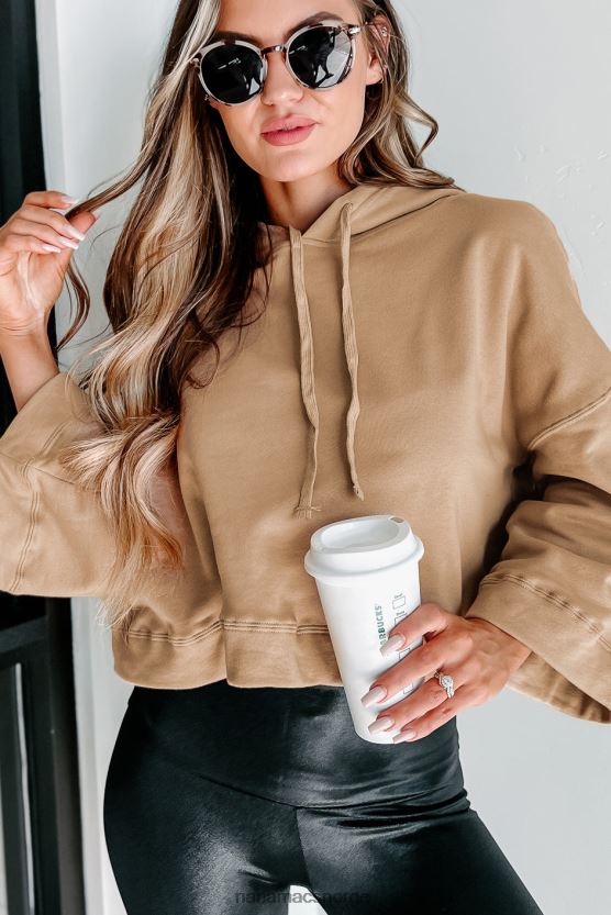 kamel NanaMacs slappe mer vide ermer hette topp 402NJ01763