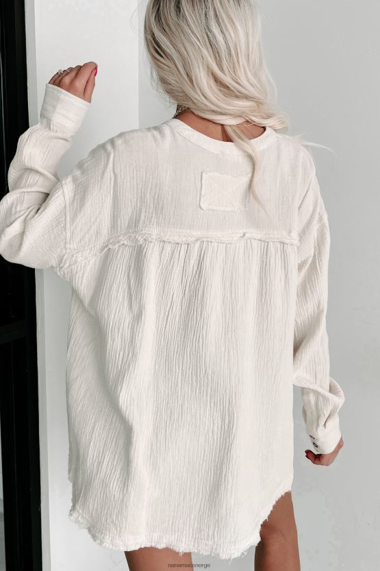 krem NanaMacs uformell perfeksjon teksturert langermet topp 402NJ0889