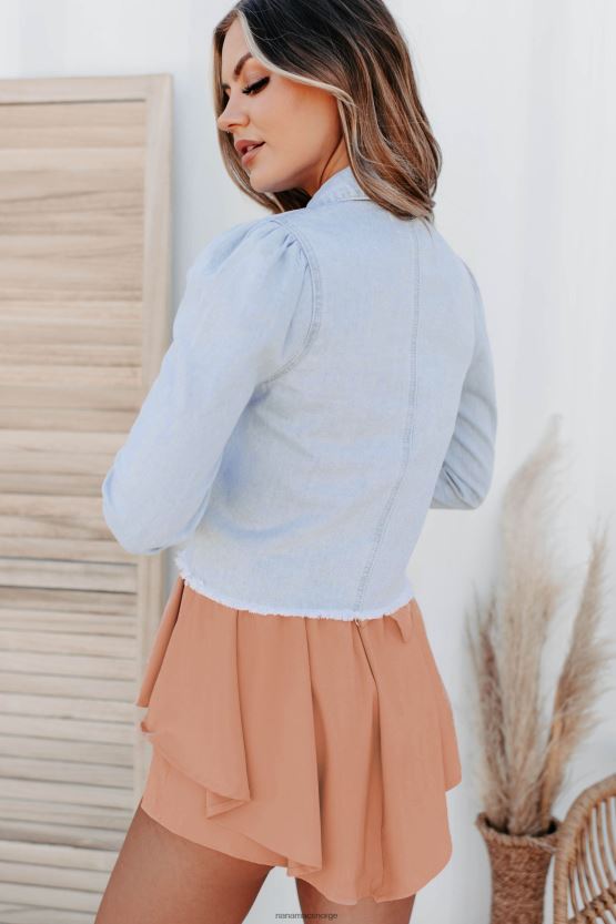 lys NanaMacs selvstarter kancan cropped denimskjorte 402NJ01325