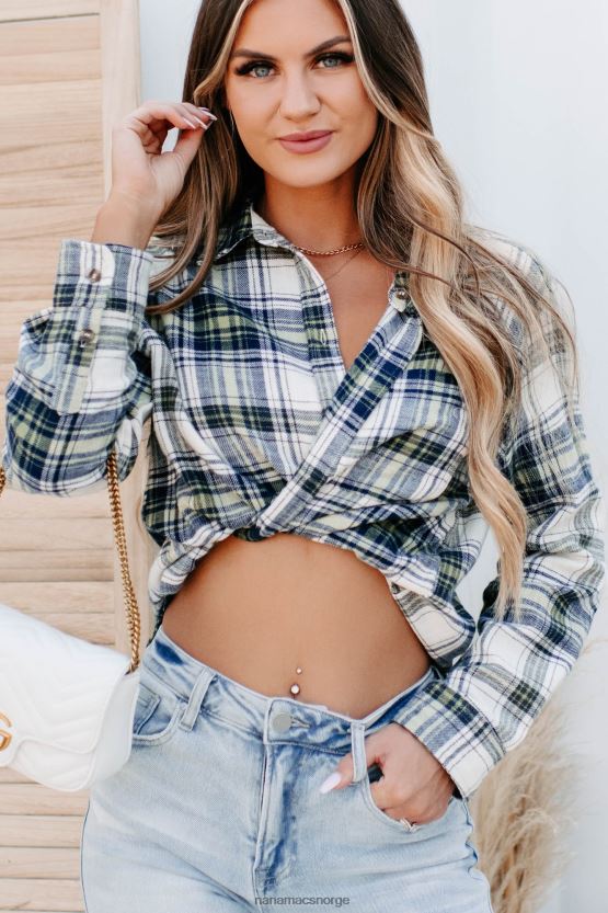 marinen NanaMacs optimistisk, energisk rutet flanell topp 402NJ0939