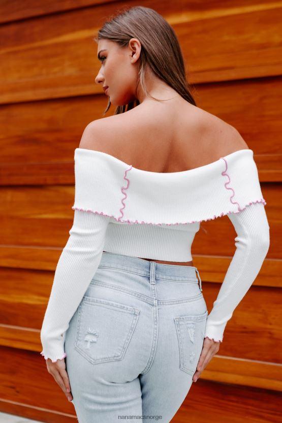 off white NanaMacs flytt den langs skulderen med lange ermer 402NJ01786
