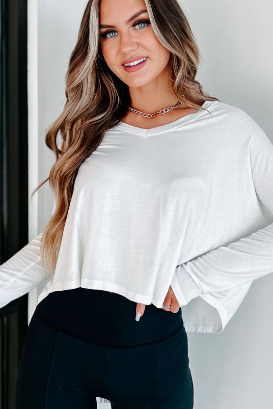 off white NanaMacs ride the line v-hals langermet topp 402NJ0720