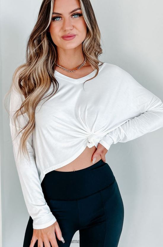 off white NanaMacs ride the line v-hals langermet topp 402NJ0720