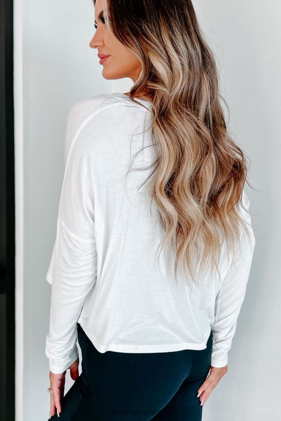 off white NanaMacs ride the line v-hals langermet topp 402NJ0720