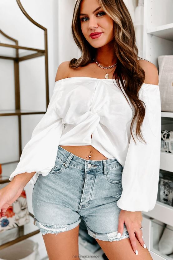 off white NanaMacs ta meg til tahoe twist-knot boble topp 402NJ0970
