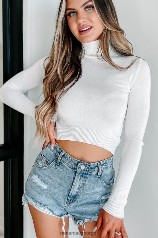 off white NanaMacs viser hengivenhet langermet turtleneck topp 402NJ0714