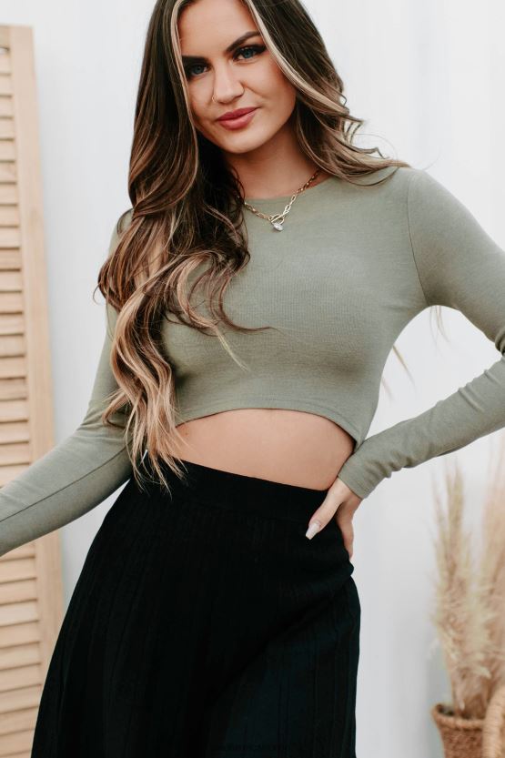 oliven NanaMacs sømløs overgang med lang ermet topp 402NJ0713