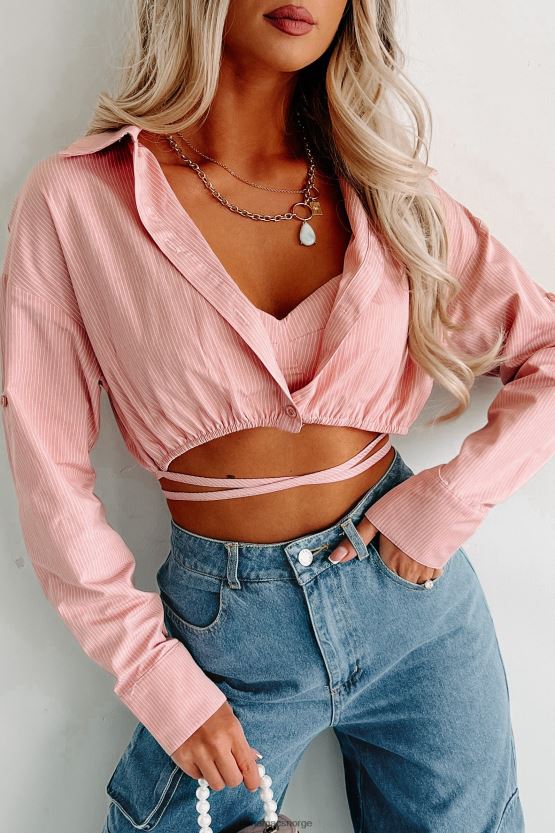 rosa NanaMacs søte skritt strippet toppsett 402NJ01153