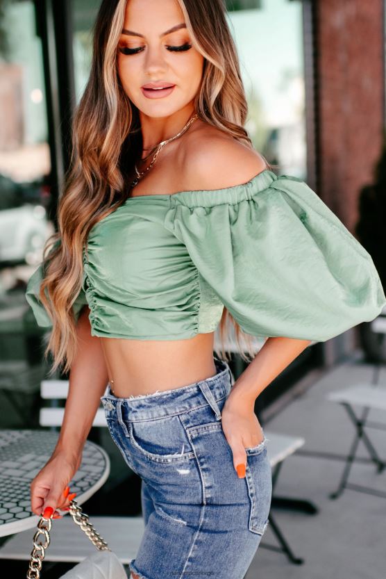 salvie NanaMacs praktfull, skinnende topp med puffermer 402NJ01248