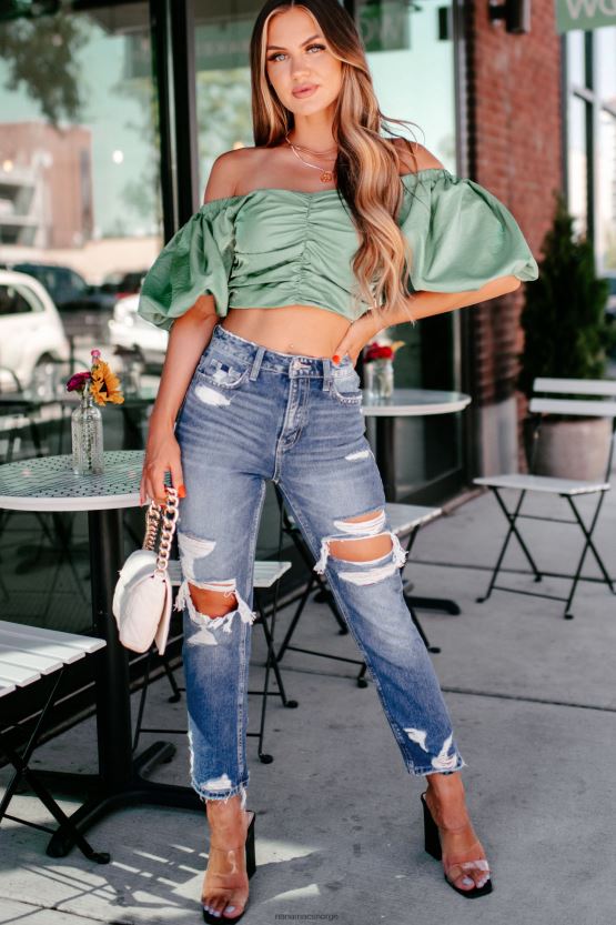 salvie NanaMacs praktfull, skinnende topp med puffermer 402NJ01248