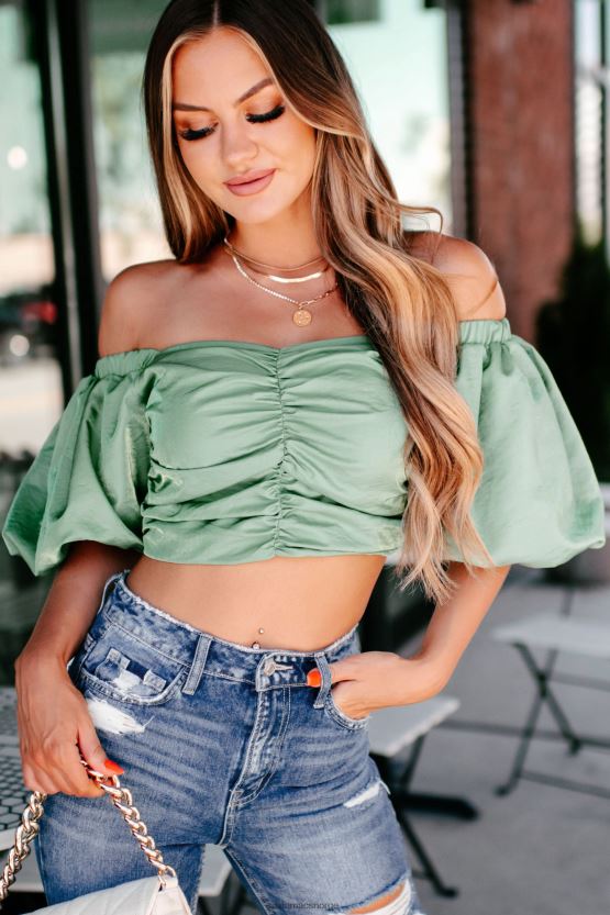 salvie NanaMacs praktfull, skinnende topp med puffermer 402NJ01248