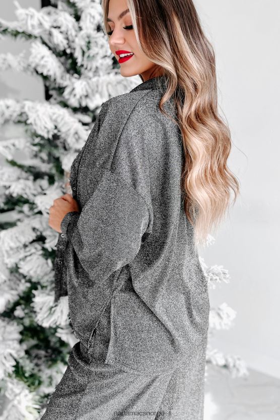 svart NanaMacs åh så begavet glitter langermet topp 402NJ0187