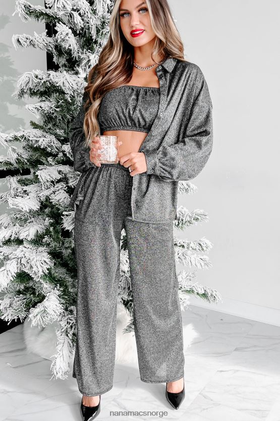 svart NanaMacs åh så begavet glitter langermet topp 402NJ0187