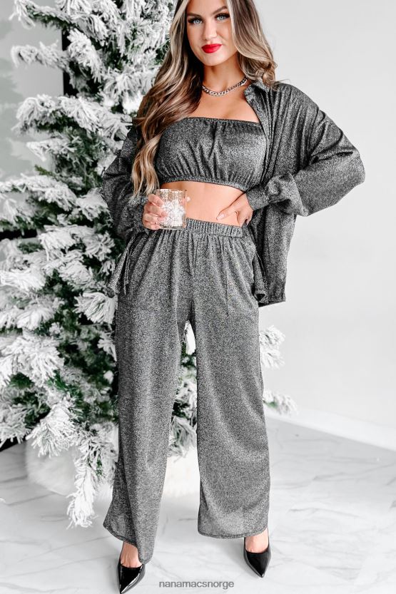 svart NanaMacs åh så begavet glitter langermet topp 402NJ0187