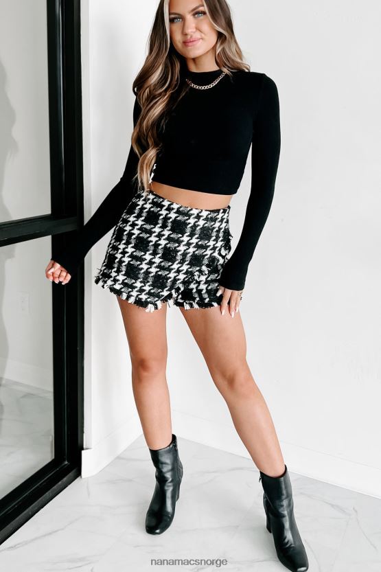 svart NanaMacs sesongmessig uttrykk mockneck langermet topp 402NJ0700