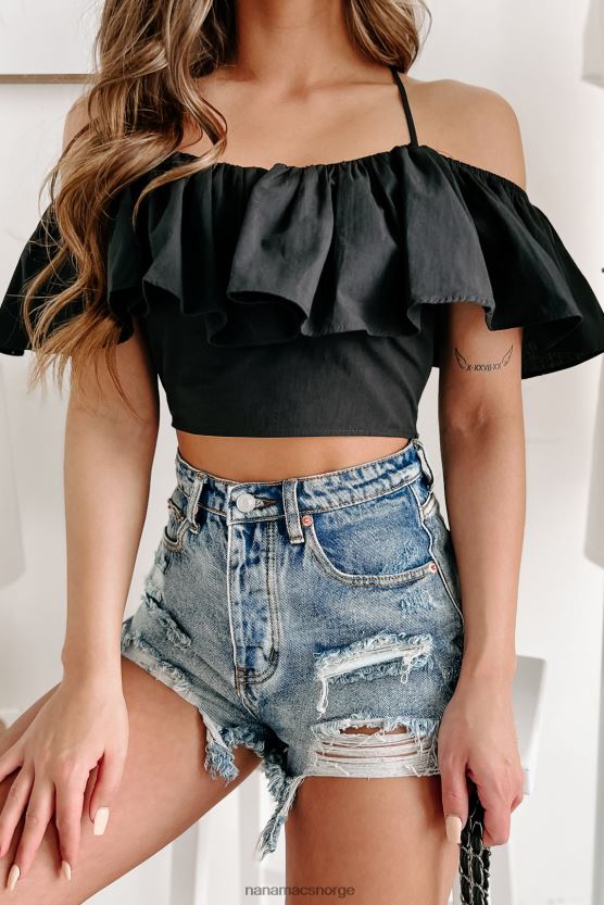 svart NanaMacs øyne på premien kalde skulder toppen 402NJ0827